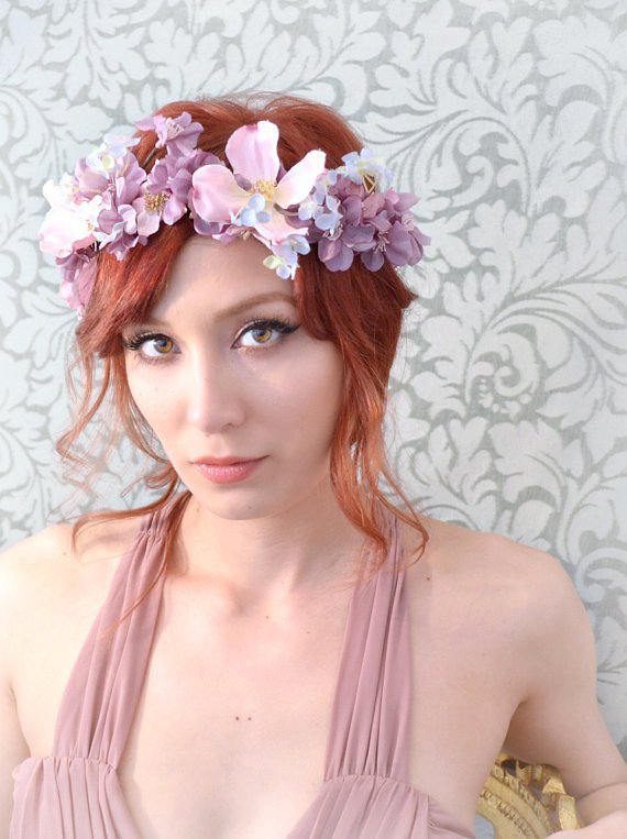 Bridal hair accessories, flower crown, woodland wedding head piece, floral headband (5)