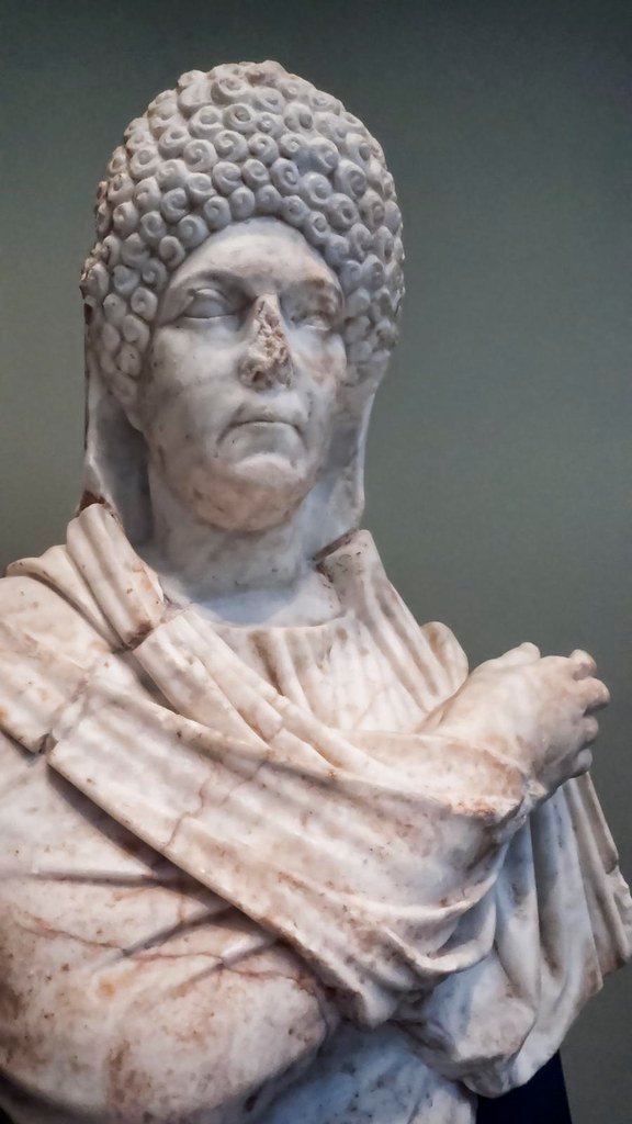 Portrait of mature Roman woman with Flavian era hairstyle from Asia Minor 68-96 CE