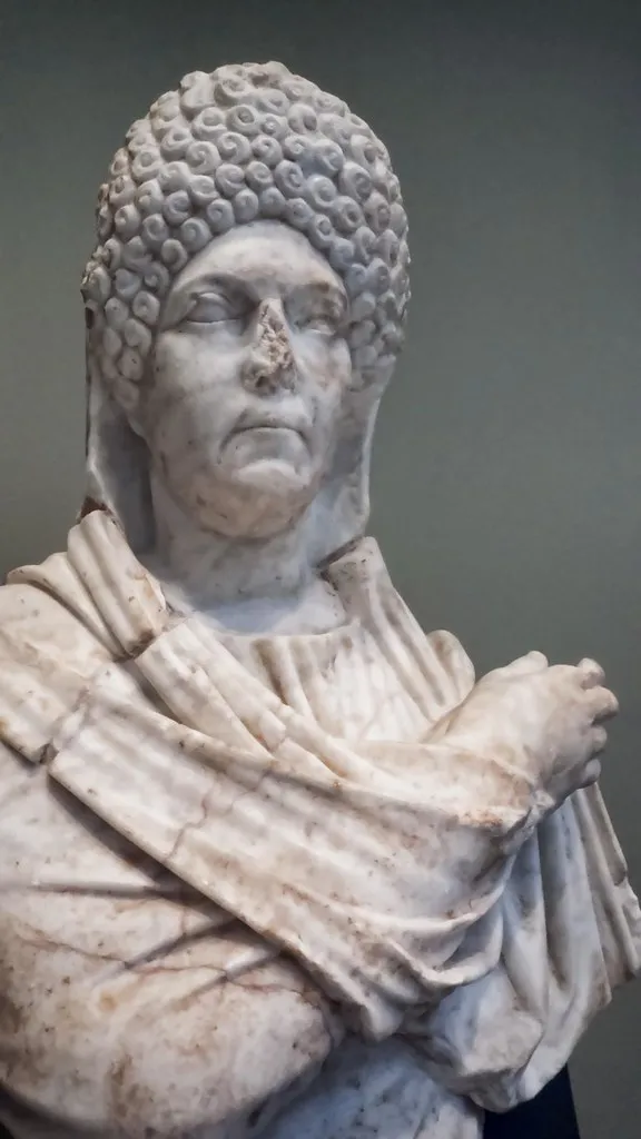 Portrait of mature Roman woman with Flavian era hairstyle from Asia Minor 68-96 CE