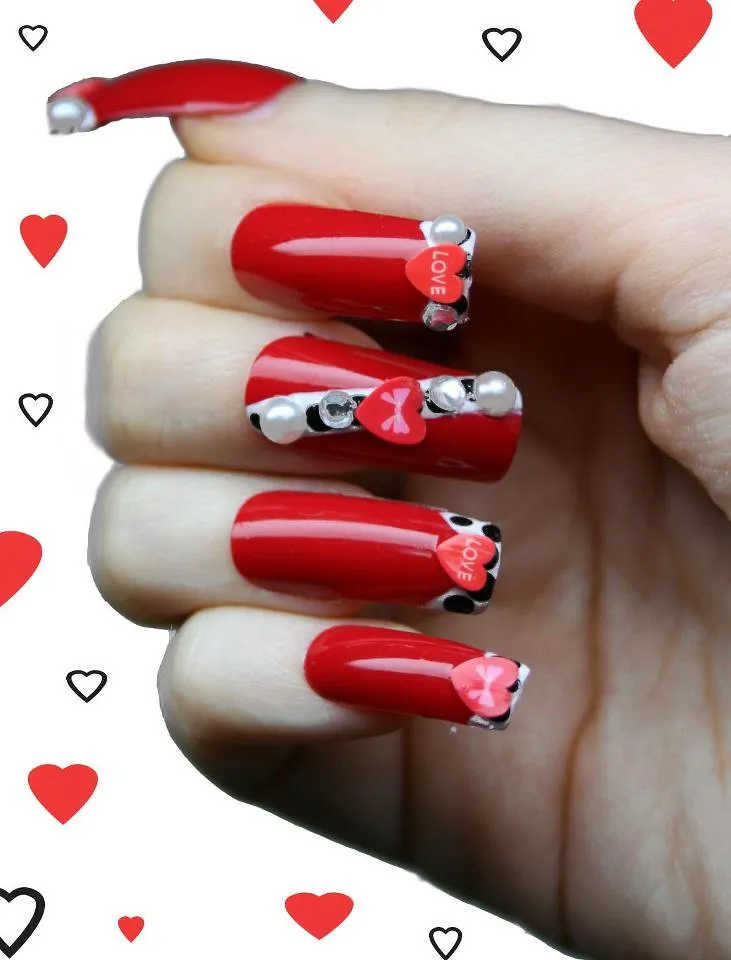 valentine nail art