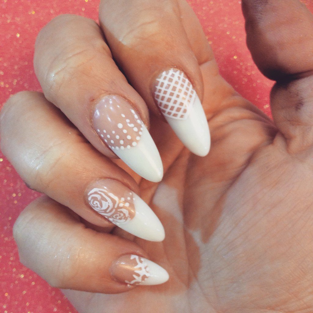 Freehand nail art designs. #almond