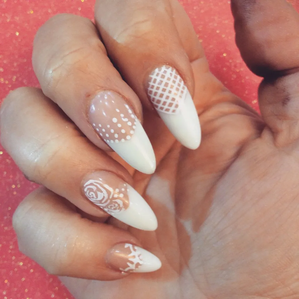 Freehand nail art designs. #almond