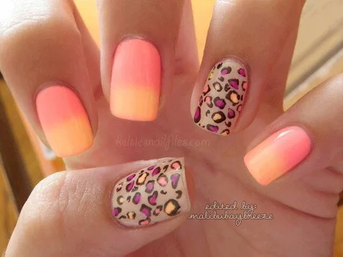 neon orange nails