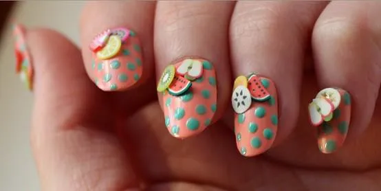 orange nail manicure
