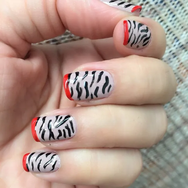 colorful french manicure