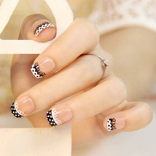 colorful french manicure
