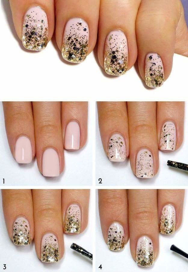 beige nail manicure