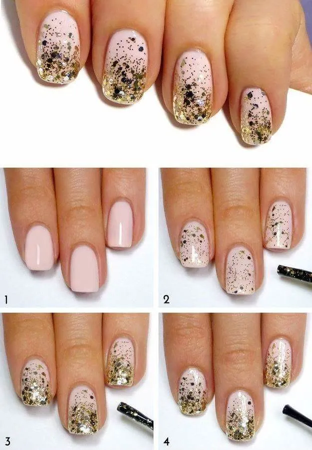 beige nail manicure