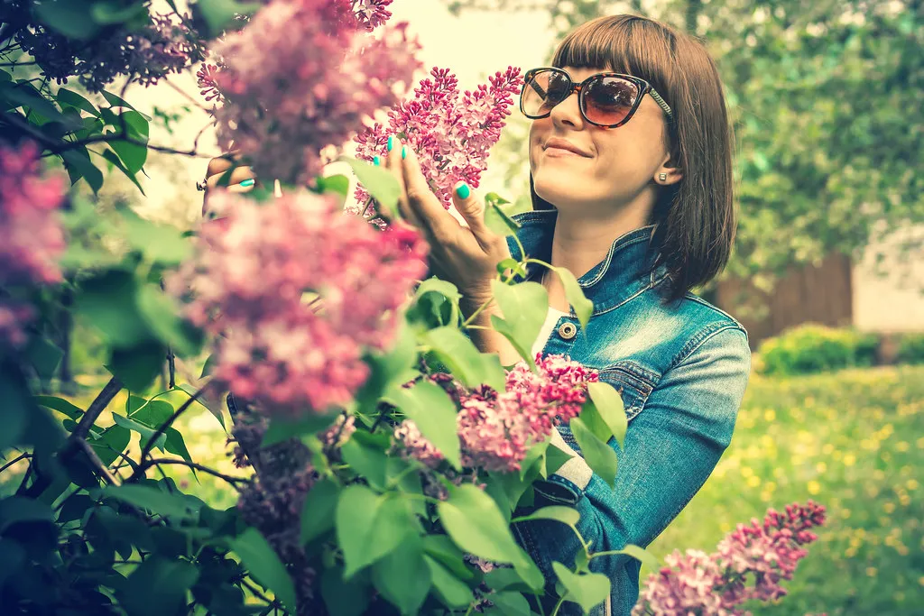 Woman and lilac