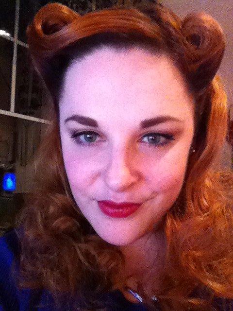 half up/half down victory rolls.