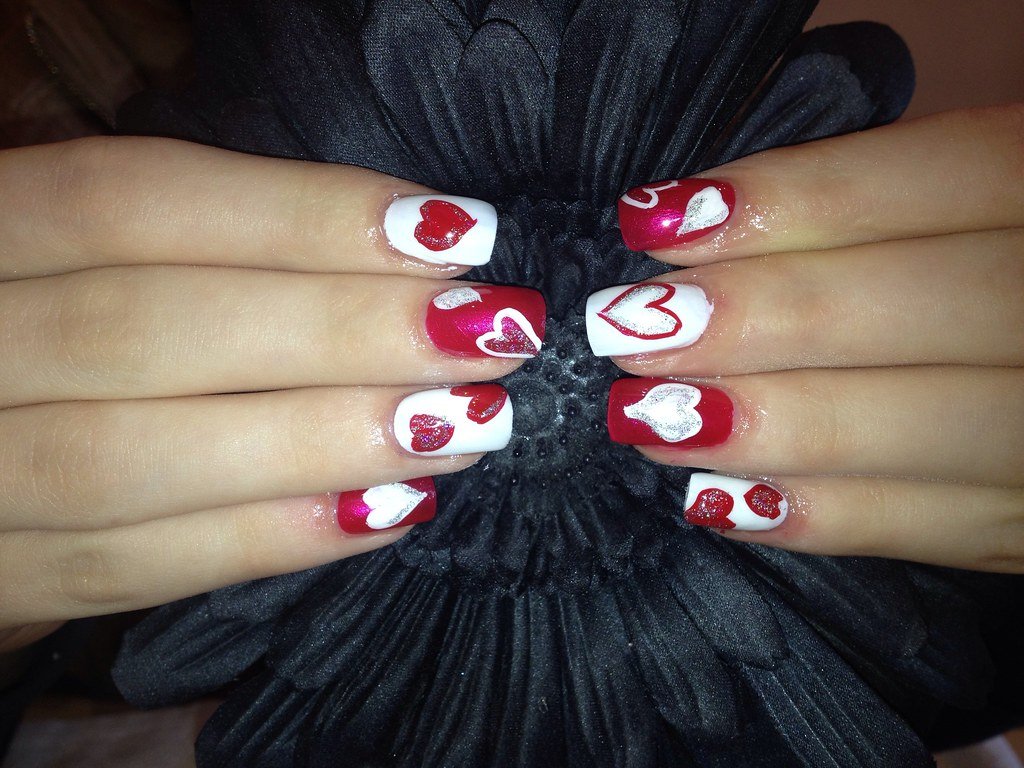 valentine nail art