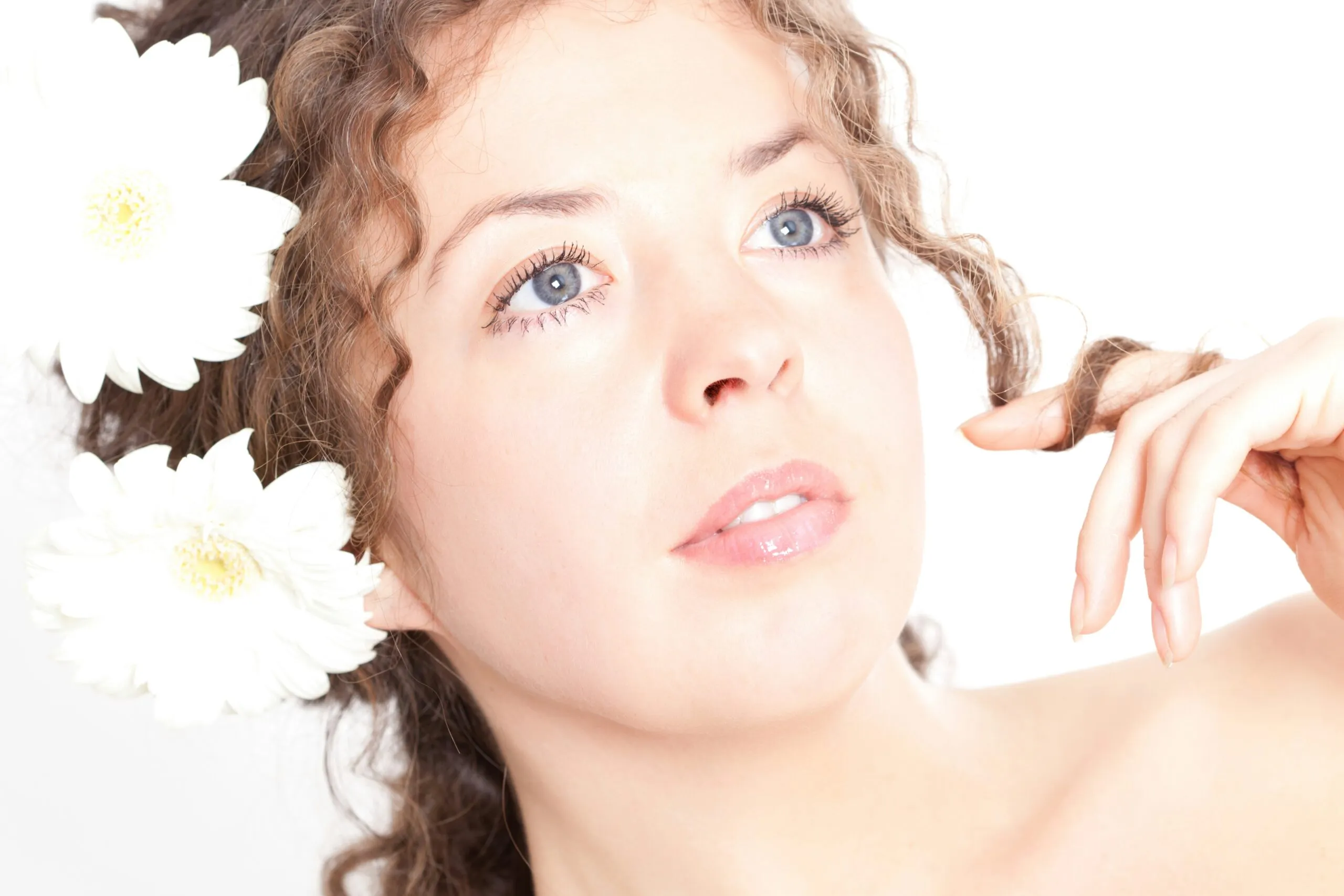 A woman with a flower in her hair