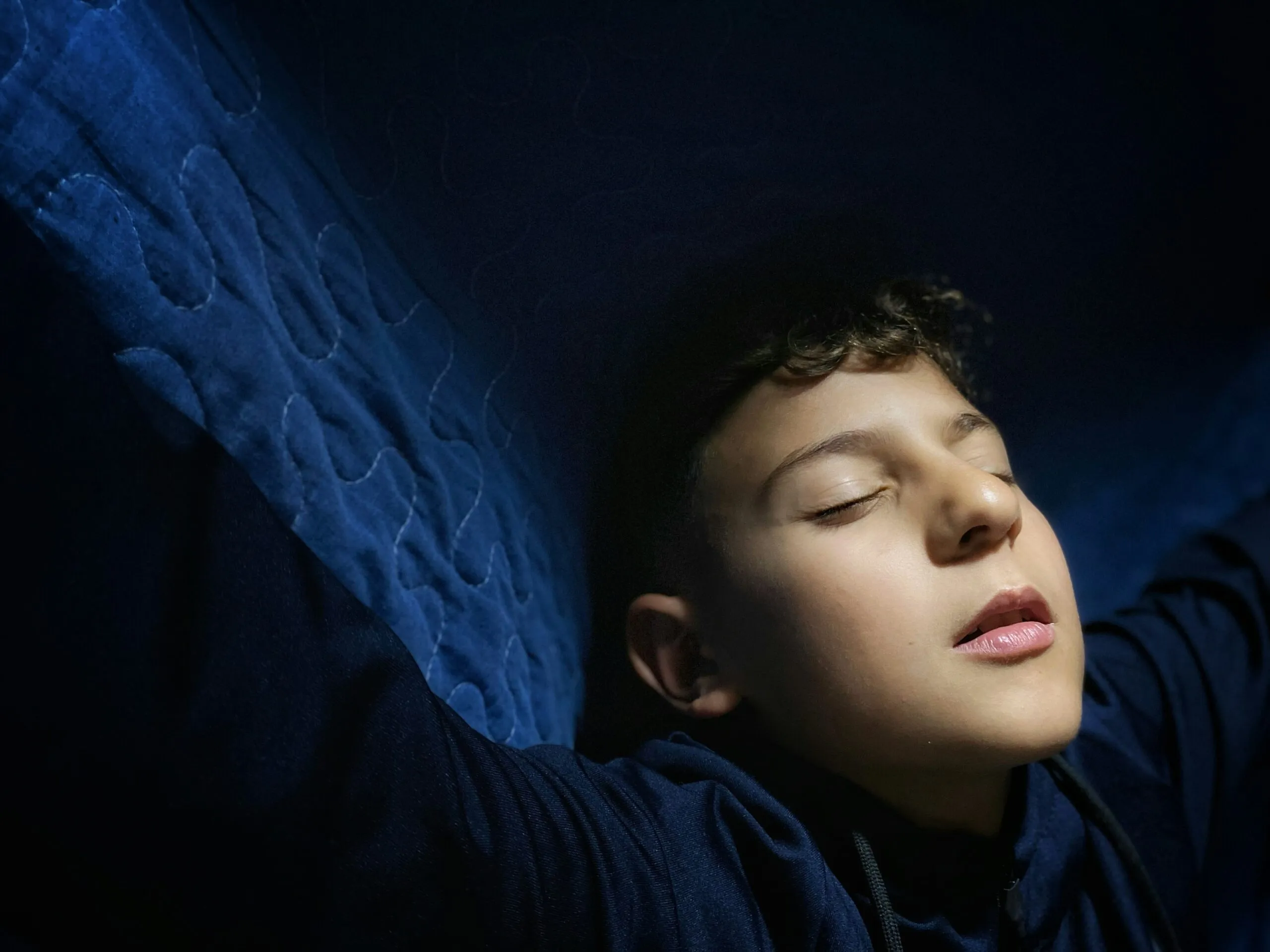 a person with the eyes closed
