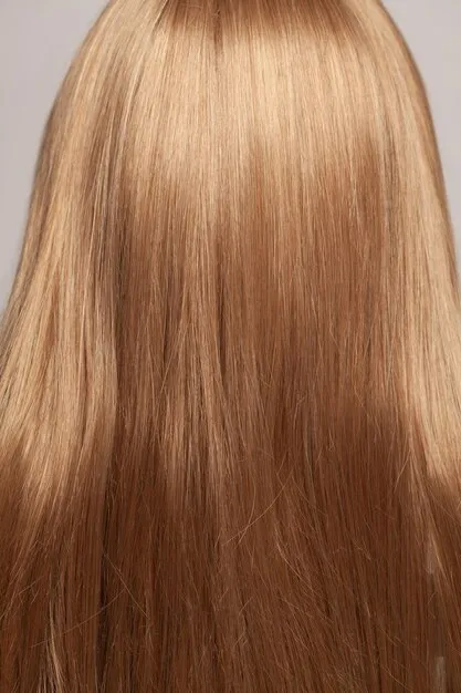 Healthy long hair female head