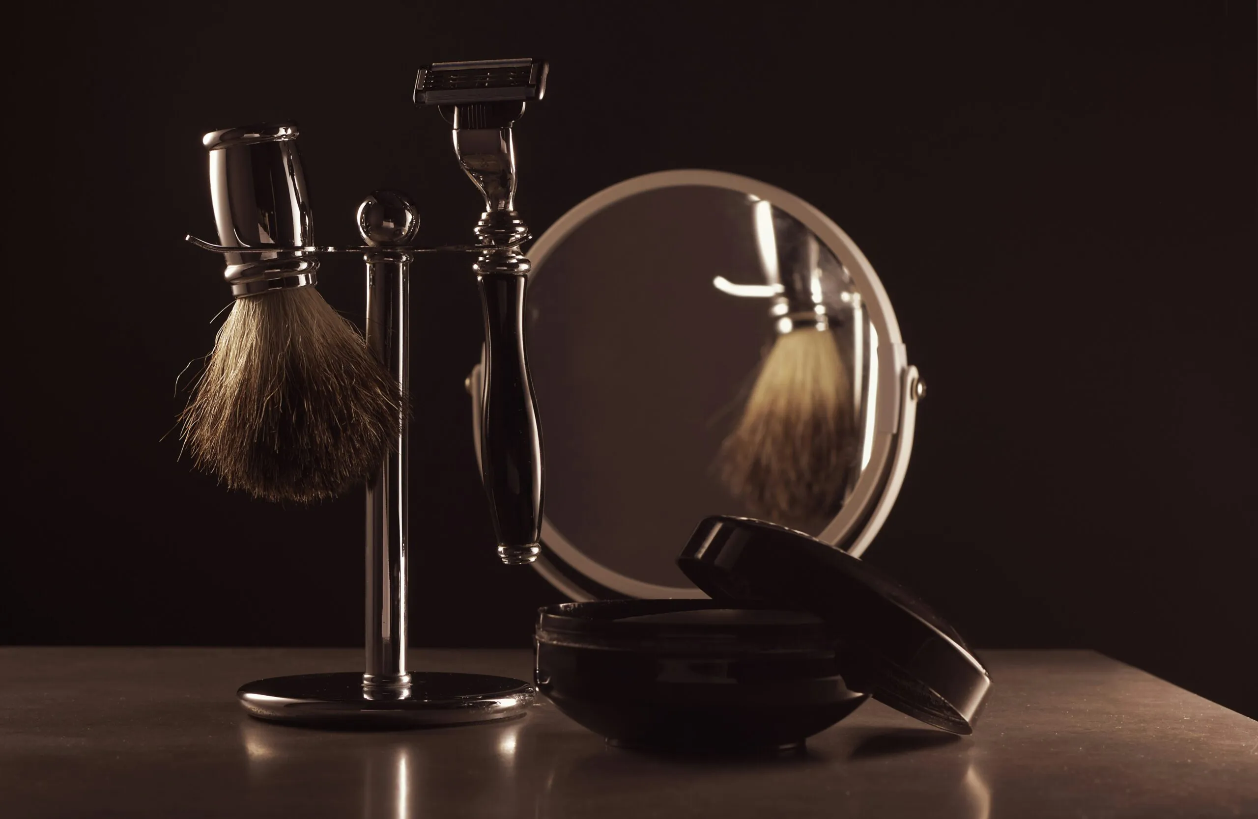 2 stainless steel table lamps