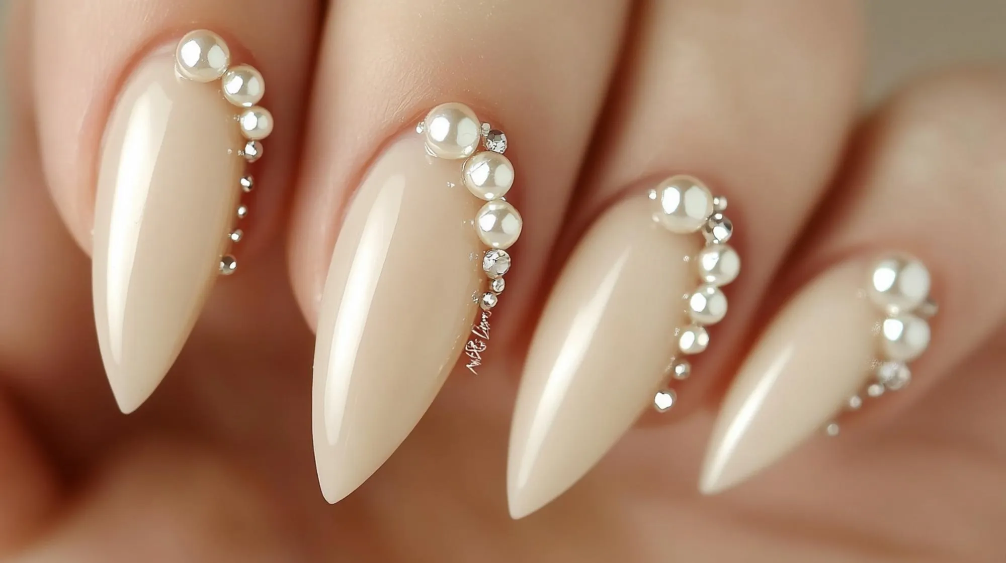 woman  s nails with bright colors and a multicolored nail polish is beautiful nails color design