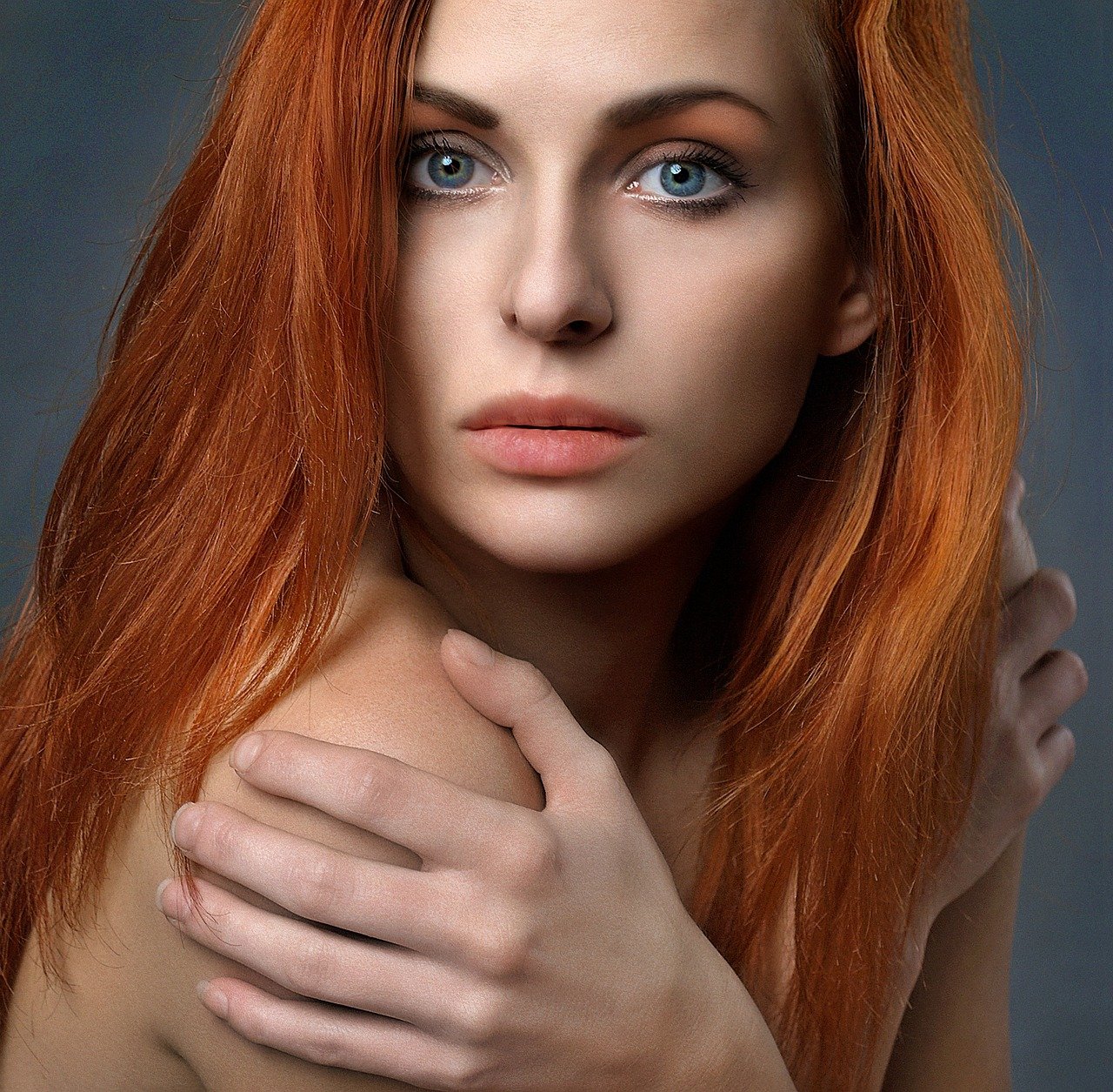 woman, face, beauty, model, posing, young, long hair, youth, hair, look, skin, redhead