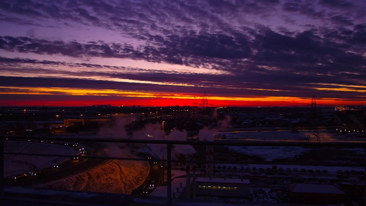 winter sunset, moscow, russia, blush, horizon, paints, style, capital, bright, sky, building, city, architecture