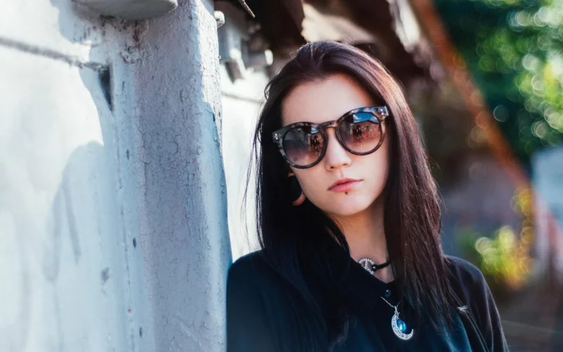 dziewczynka, portrait, brunette, okulary słoneczne, rosyjski, 50mm, modelu, włosy, kobiety, młody, osoba, portret, piękny